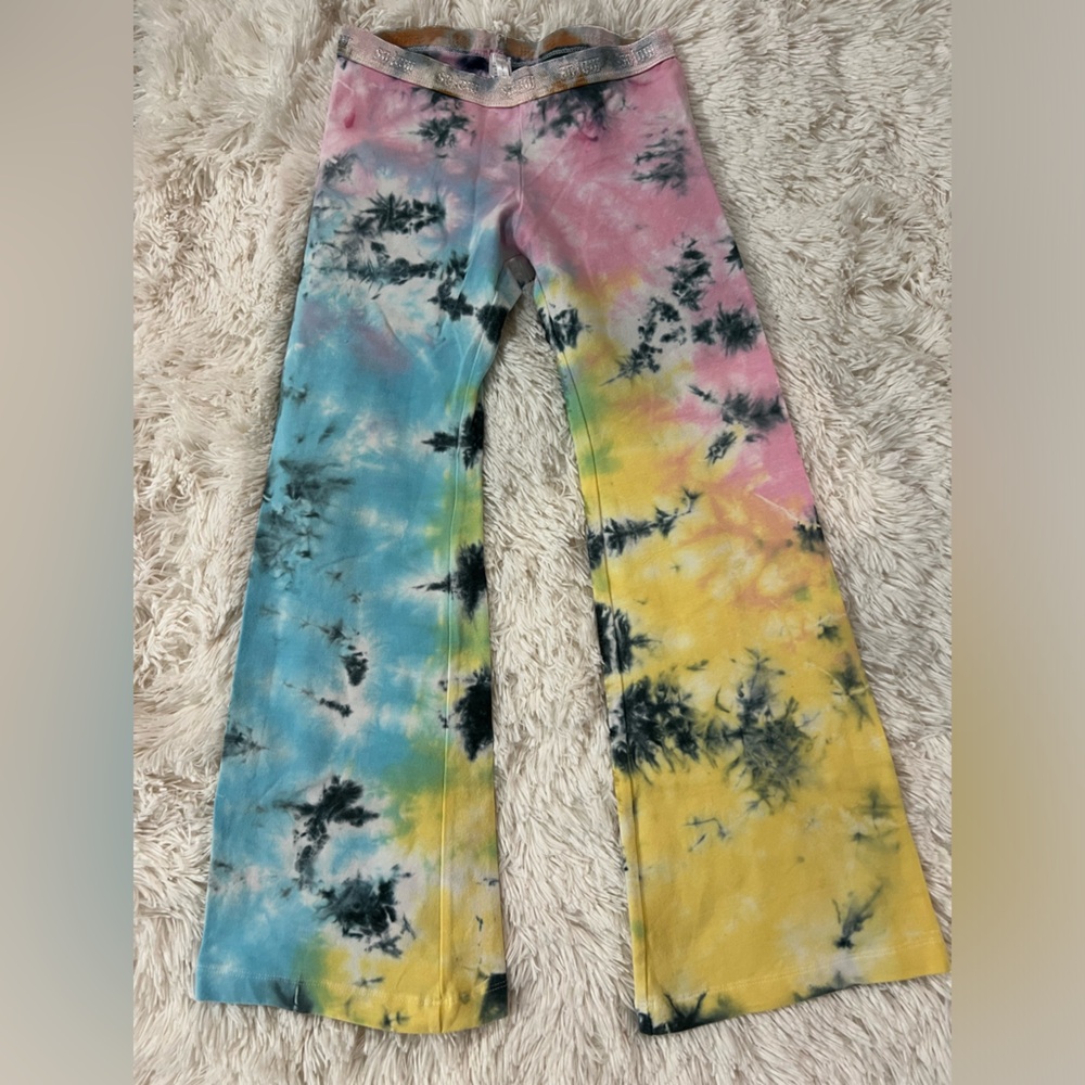 Solow bell bottom pants, tye-dye, petite